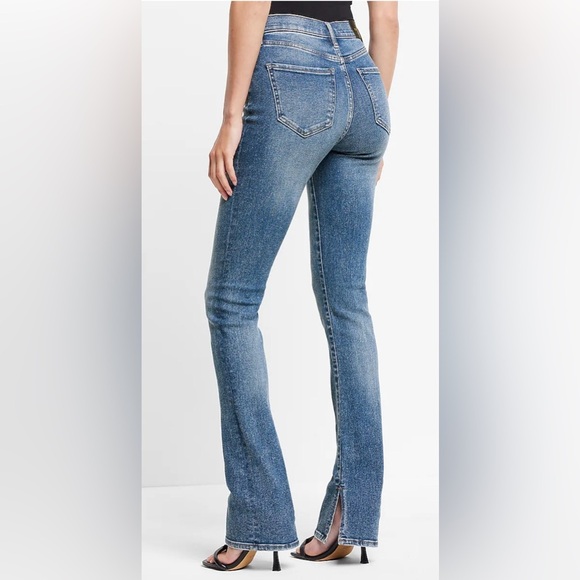 Express Mid Rise Medium Wash Skyscraper Ultrahyperstretch Jeans 0 2 4 Short - Picture 2 of 13